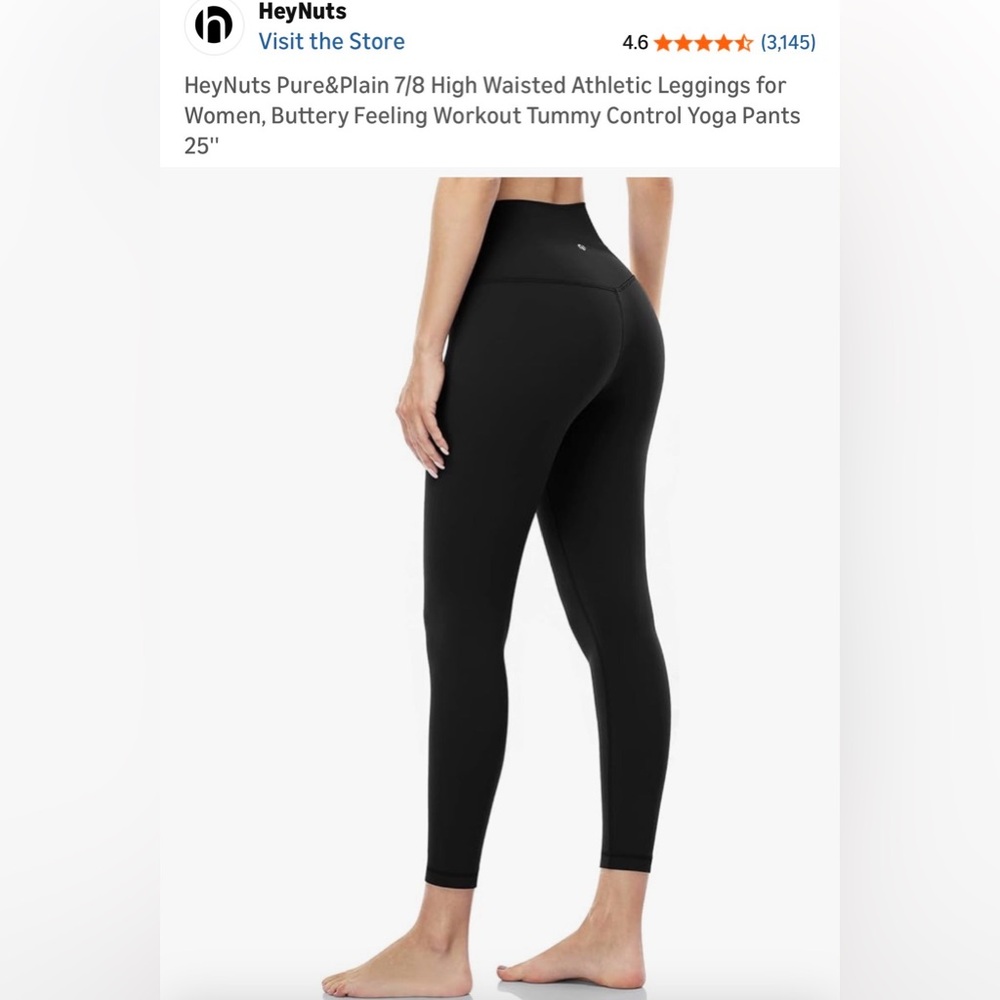 Women's Heynuts Black High-Waisted 7/8 Leggings